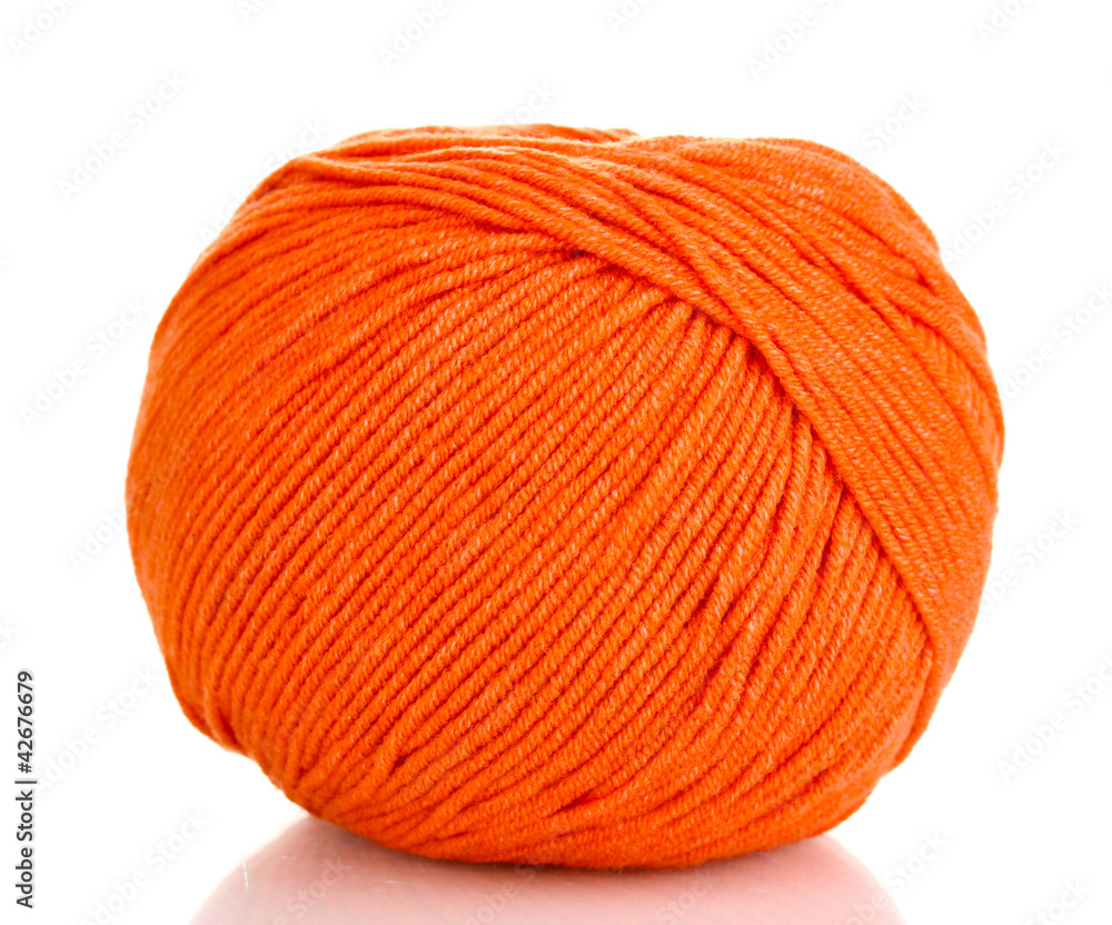 Knitting yarn isolated on white