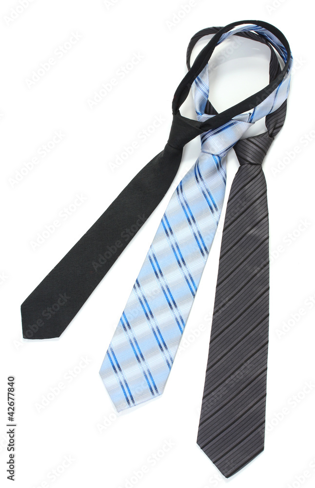bright ties isolated on white