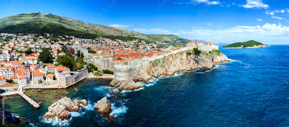 Dubrovnik panoramic view - obrazy, fototapety, plakaty 