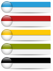 Wall Mural - Glossy web buttons with colored bars.