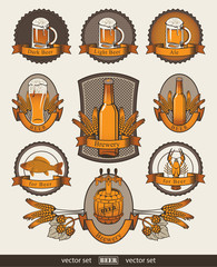 Poster - set of banners on beer