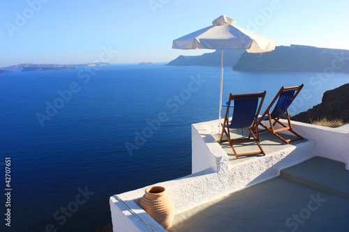 Board z aluminiowym obramowaniem Santorin - taras
