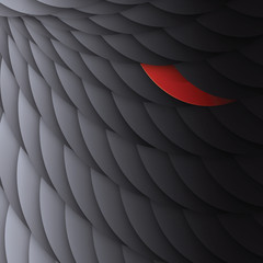 Poster - Black circles with one bright red. Abstract background, vector,