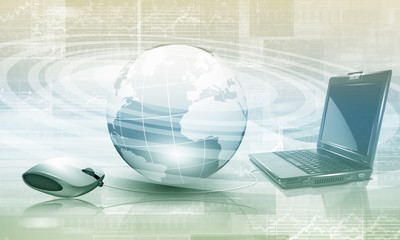 Wall Mural - planet earth and technology background