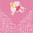 Girl greeting card with fairy 