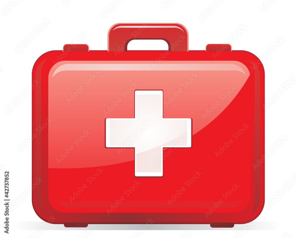 First aid kit isolated - obrazy, fototapety, plakaty 
