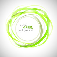 Abstract Green Rings Vector Background