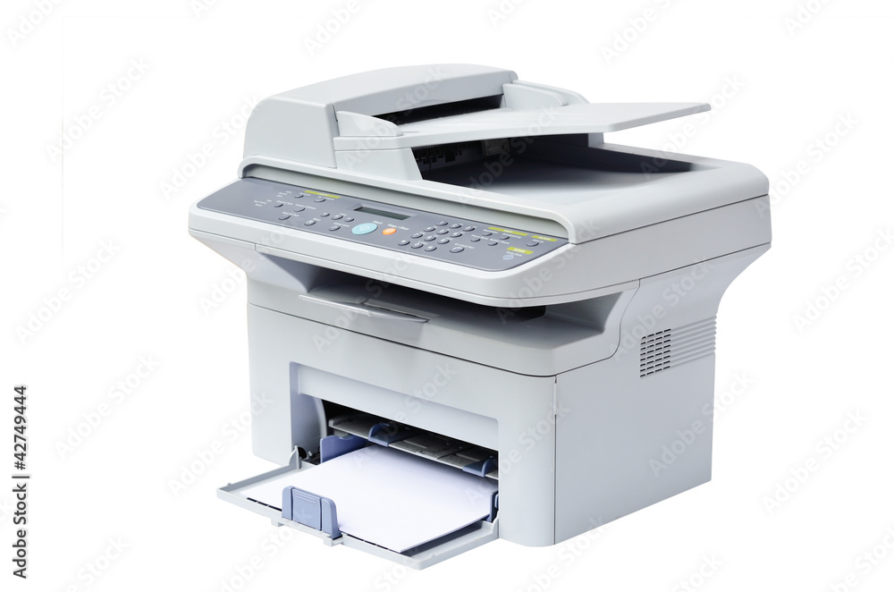 Regular Pinting Types Grey computer printer isolated Stock Photo | Adobe Stock