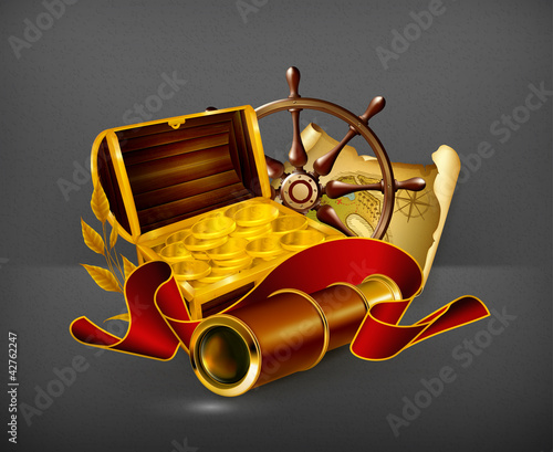 Marine emblem, vector