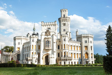 Famous White Castle Hluboka Nad Vltavou