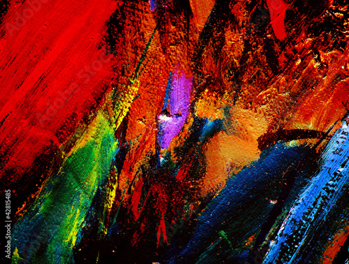 Board z aluminiowym obramowaniem Abstrakcjonistyczny chaotyczny obraz olejem na kanwie, ilustracja, backg