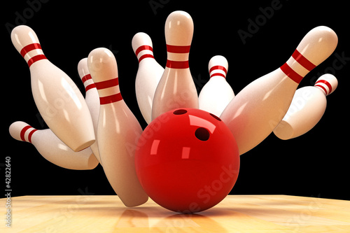 Fotografía Skittle and Bowling Ball
