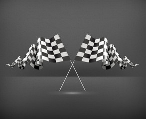 Poster - Checkered Flags, Vector