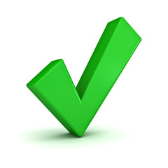 Fototapete - Green check mark on white background