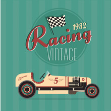 Vector Vintage Sport Racing Cars