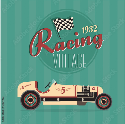 Fototapeta na wymiar Vector vintage sport racing cars