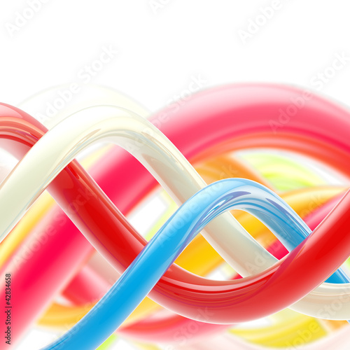 Abstract glossy spiral twirls background