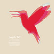 Card Abstract Flying Hummingbird Red