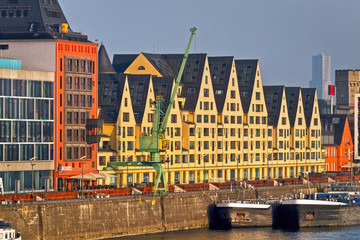 Fototapete - Rheinauhafen, Siebengebirge, Köln