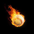 Baseball in Flammen 3D