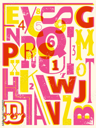 Board z aluminiowym obramowaniem Retro litery i cyfry