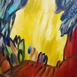 Ölbild - abstrakt Landschaft in herbstlichen Farben