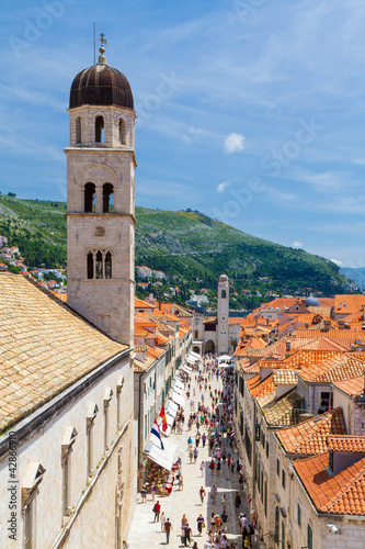 Plakat na papierze fotorealistycznym Stradun w dubrowniku, kroatien