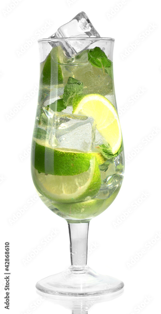 cold fresh lemonade isolated on white