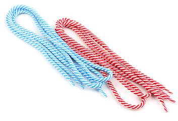 Wall Mural - Colorful shoelaces isolated on white