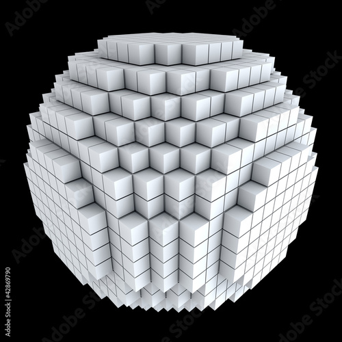 Obraz na płótnie canvas 3d sfera robić sześciany odizolowywający na czarnym tle.