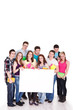 © luckybusiness - Large group of students with blank sign