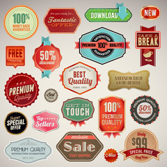 Wall Mural - Set of vector labels and stickers