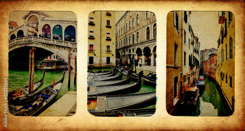 Naklejka - mata magnetyczna na lodówkę Old card of Venice, Italy