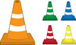 Safety cones in various colors