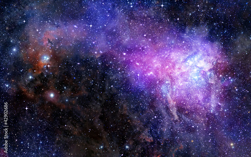 Plakat Mgławicowa chmura gazu w głębokiej przestrzeni kosmicznej