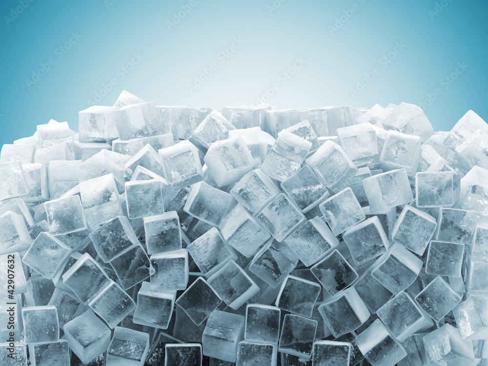 Ice Cubes Abstract Background with place for your text - obrazy, fototapety, plakaty 