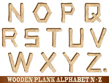 Wooden Plank Alphabet N To Z