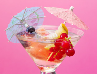 Wall Mural - fruit cocktail with decorative umbrella