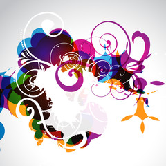 Wall Mural - colorful florals eps10 design