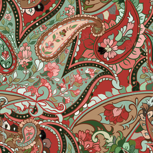 Tapeta ścienna Piękne kolorowe tło bez szwu Paisley.
