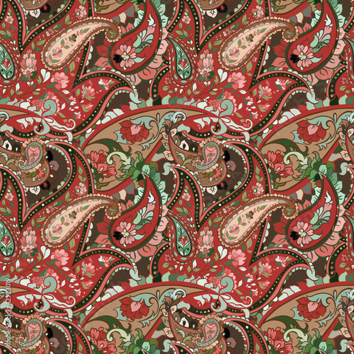 Tapeta ścienna Piękne kolorowe tło bez szwu Paisley.