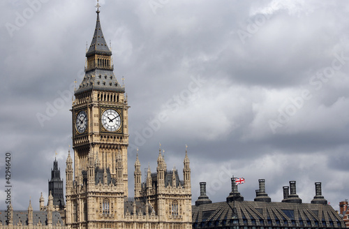 Plakat na papierze fotorealistycznym London skyline, westminster palace, big ben