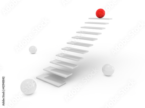 Stairs to success 3d render