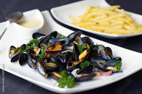 Fotografía moules marinières frites et crème fraîche 5