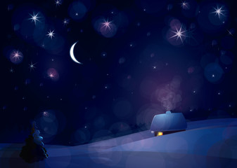 Wall Mural - vector of winter landscape. merry christmas! happy new year!!!