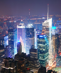 Fototapete - New York City Manhattan Times Square skyline aerial view