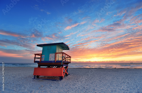 Plakat na papierze fotorealistycznym Miami South Beach sunrise