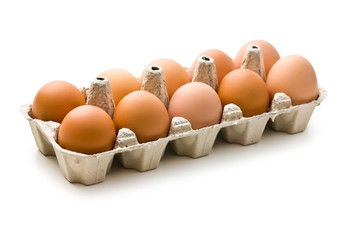 Sticker - brown eggs in egg box