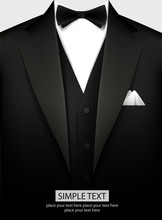 Tuxedo Vector Background With Bow