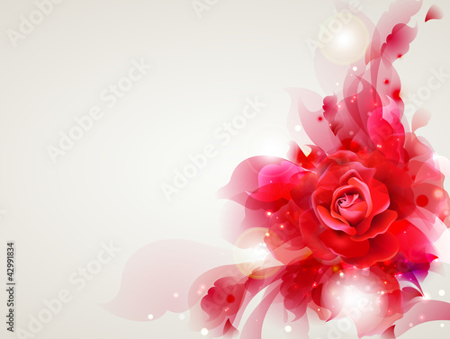 Nowoczesny obraz na płótnie Abstract soft background with red rose